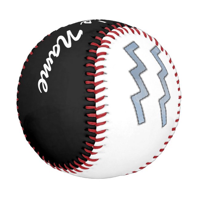 Aquarius Zodiac Symbol Element von Kenneth Yoncich Baseball (Schrägansicht)