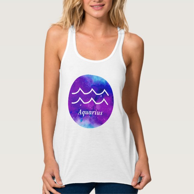 Aquarius Zodiac Symbol Space Nebula Tank Top (Vorderseite)