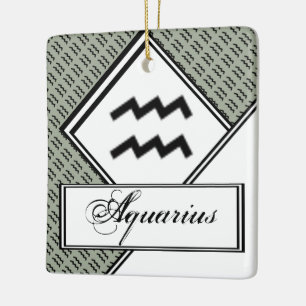 Aquarius Zodiac Symbol Standard von K Yoncich Keramikornament