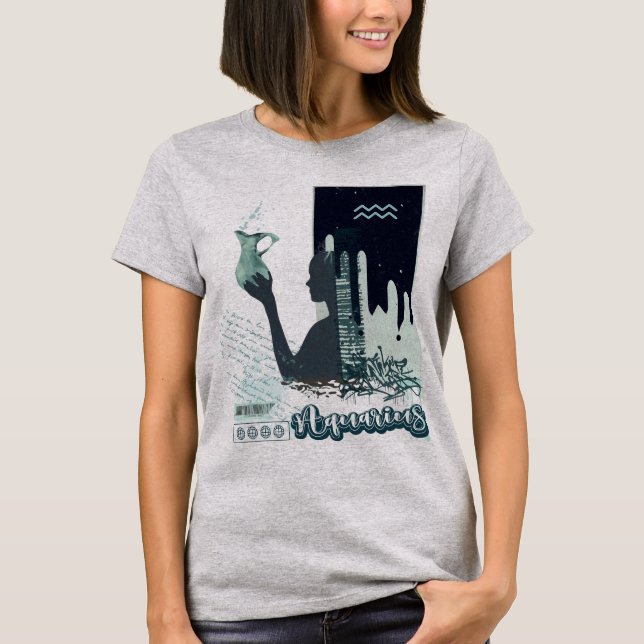 "Aquarius" Zodiac T-Shirt ♒ (Vorderseite)