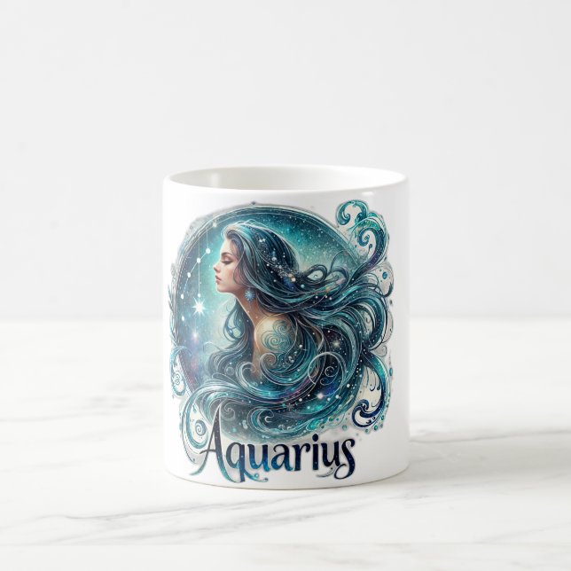 Aquarius Zodiac Tasse - Cosmic & Dreamy Design (Mittel)