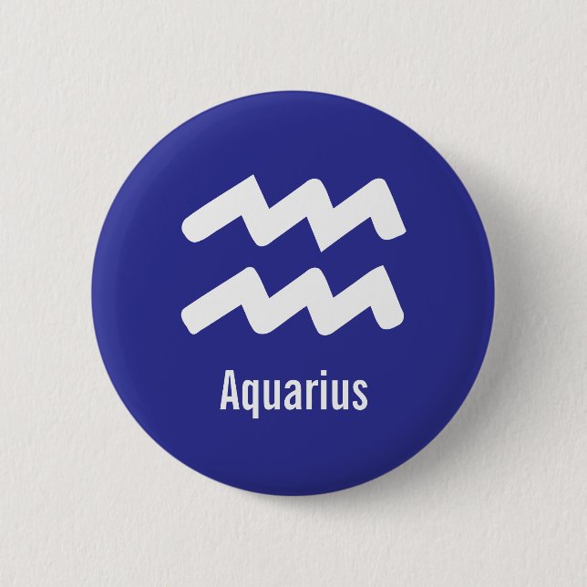 Aquarius Zodiac Traits Minimal Astrology Button (Vorderseite)
