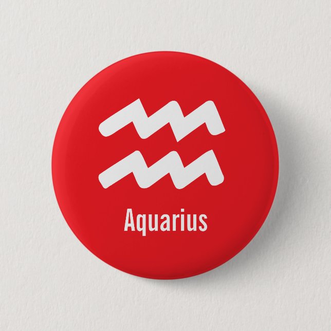 Aquarius Zodiac Traits Minimal Astrology Button (Vorderseite)