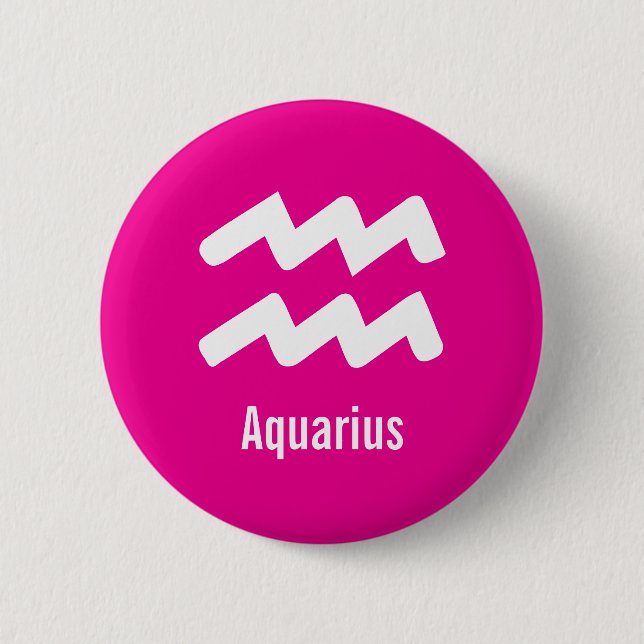 Aquarius Zodiac Traits Minimal Astrology Button (Vorderseite)