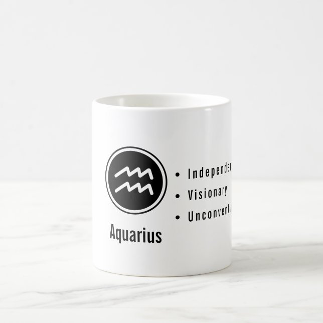 Aquarius Zodiac Traits Minimal Astrology Kaffeetasse (Mittel)