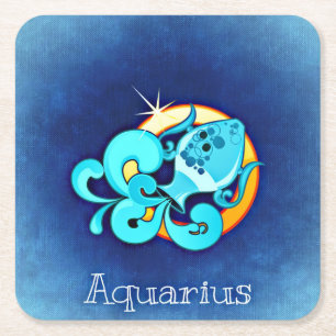 Aquarius zodiac-Untersetzer Rechteckiger Pappuntersetzer