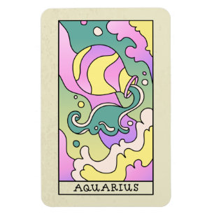 Aquarius Zodiac Unterzeichnung Abstrakter Kunst Vi Magnet