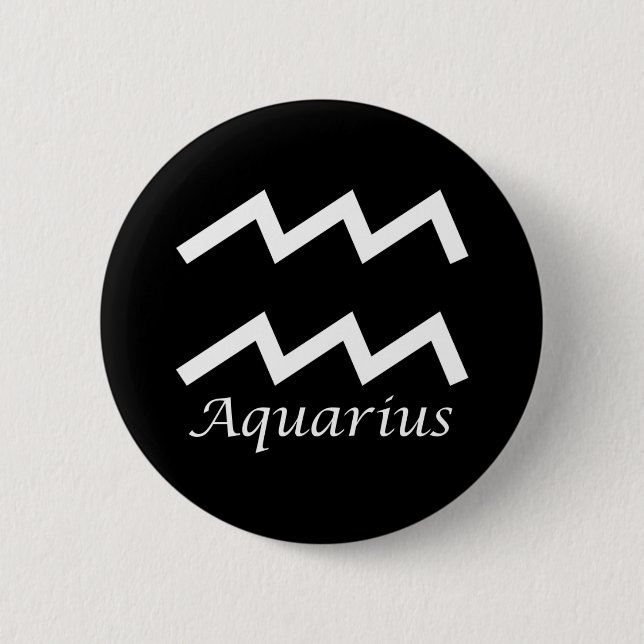 "Aquarius" Zodiac-Zeichen Button (Vorderseite)