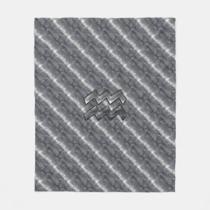 Aquarius Zodiac-Zeichen gestörter Silberstahl Fleecedecke