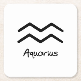 Aquarius Zodiac-Zeichen im weißen Hintergrund Rechteckiger Pappuntersetzer
