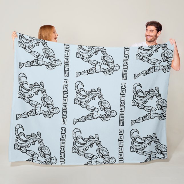 Aquarius Zodiac-Zeichen (transparent) Fleecedecke (Beispiel)