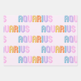 Aquarius zodiac Zeichen Umhüllungspapier Blatt Set