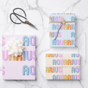 Aquarius zodiac Zeichen Umhüllungspapier Blatt Set
