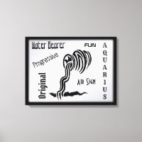 Aquarius Zodiac Zeichen und Symbol Gerahmt