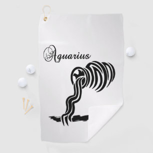 Aquarius Zodiac Zeichen und Symbol Golfhandtuch