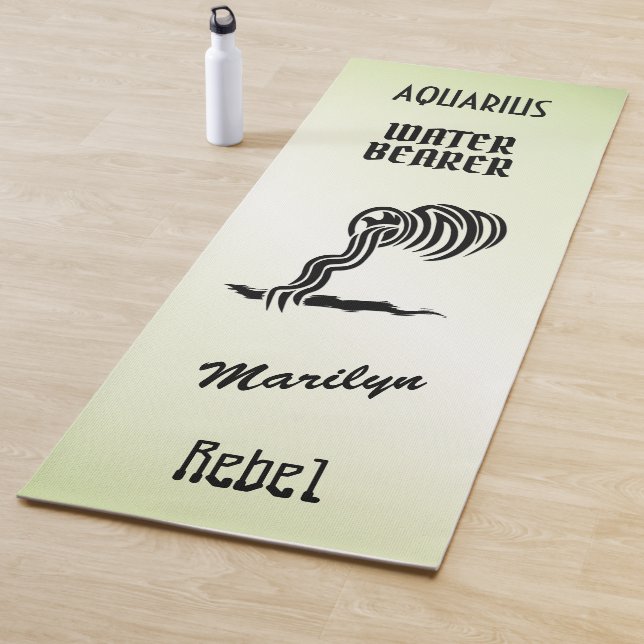 Aquarius Zodiac Zeichen und Symbol Grün Yogamatte (Beispiel)