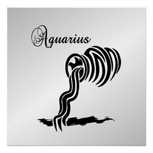 Aquarius Zodiac Zeichen und Symbol Poster