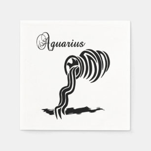 Aquarius Zodiac Zeichen und Symbol Serviette