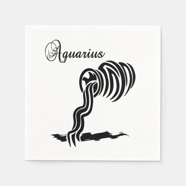Aquarius Zodiac Zeichen und Symbol Serviette (Vorderseite)