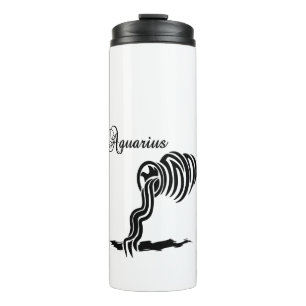 Aquarius Zodiac Zeichen und Symbol Thermosbecher