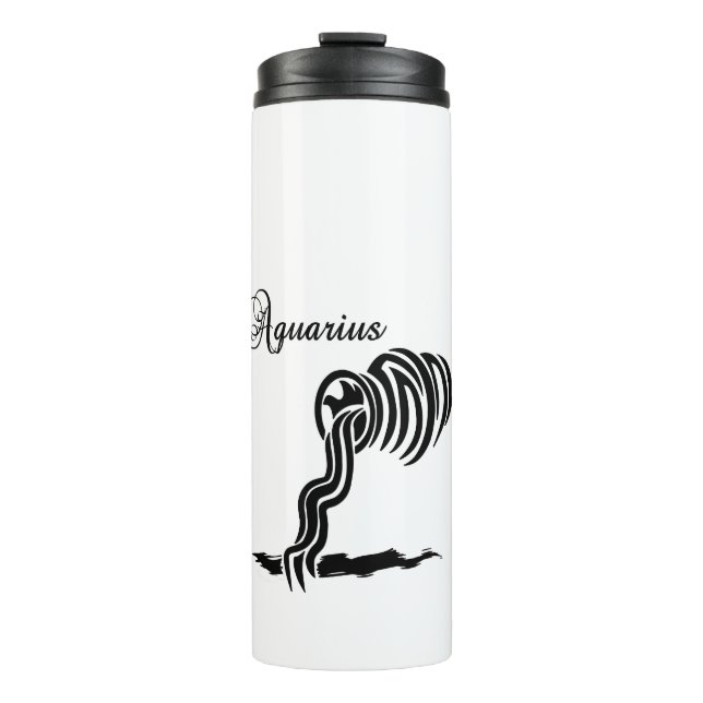 Aquarius Zodiac Zeichen und Symbol Thermosbecher (Vorderseite)