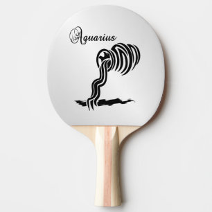 Aquarius Zodiac Zeichen und Symbol Tischtennis Schläger