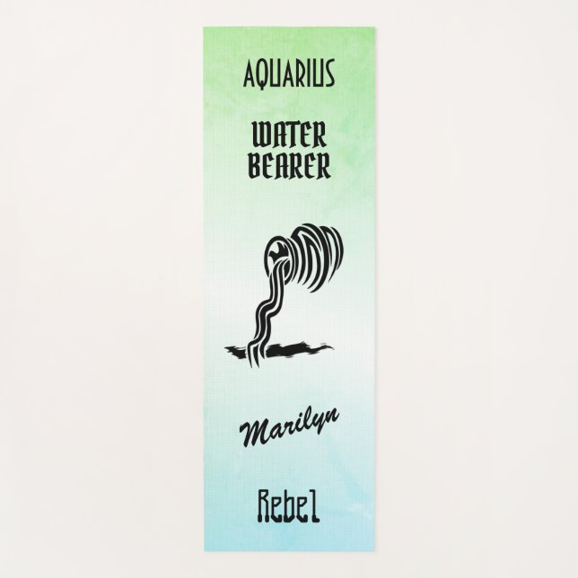 Aquarius Zodiac Zeichen und Symbol Yogamatte (Vorderseite)