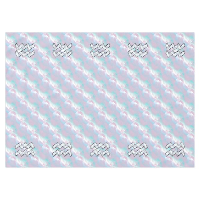 Aquarius Zodiac Zeichenpastells Mutter der Perlend Tischdecke (Vorderseite (Horizontal))