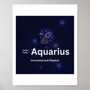 Aquarius Zodiac-Zeichensticker Poster