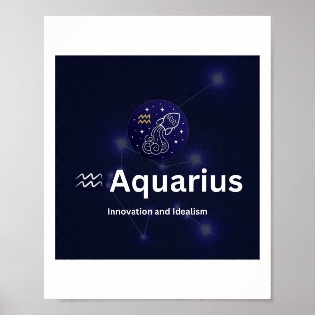 Aquarius Zodiac-Zeichensticker Poster (Vorne)