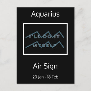 Aquarius Zodiac Zitat Blue & White Postcard Postkarte