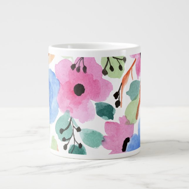 Aquatercolor Floral-1 Jumbo-Tasse (Vorderseite)
