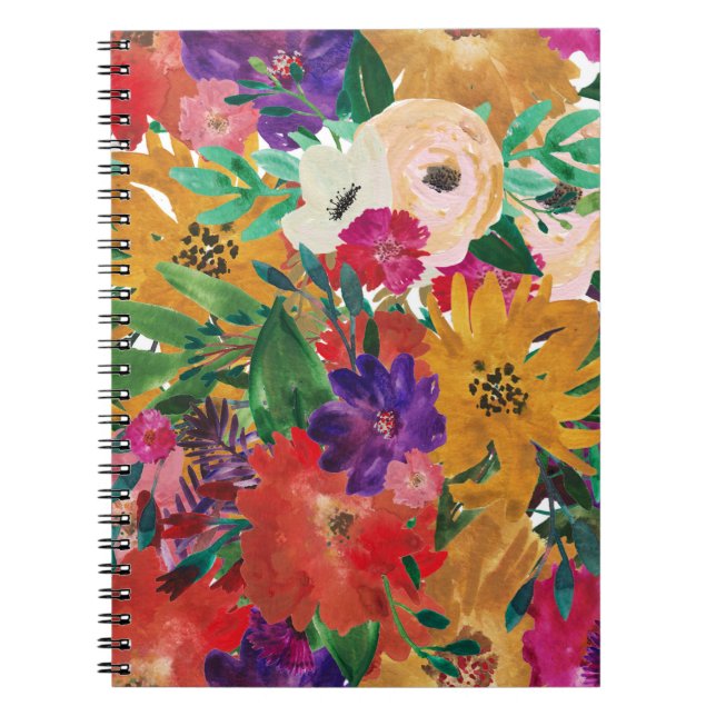 Aquatercolor Floral-Notebook Notizblock (Vorderseite)