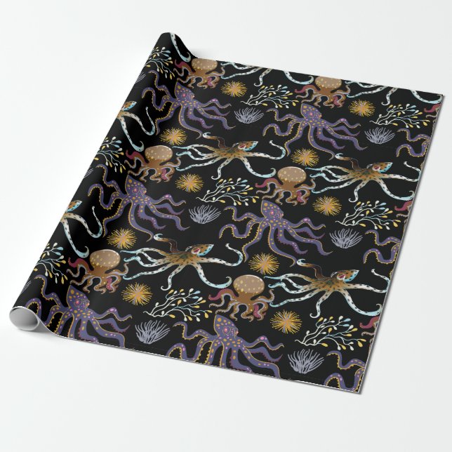 Aquatic animals pattern | ocean underwater life 29 geschenkpapier (Ungerollt)