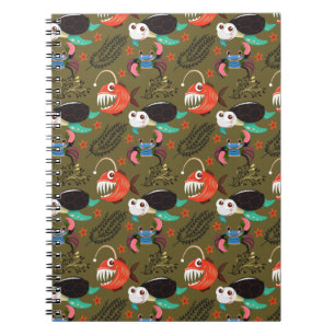Aquatic animals pattern ocean underwater life 36 notizblock