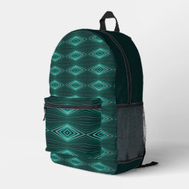 Aquatic Colors In Angled Watercolor Paint Stripes Bedruckter Rucksack