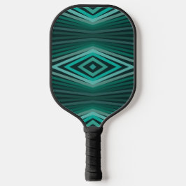Aquatic Colors In Angled Watercolor Paint Stripes Pickleball Schläger