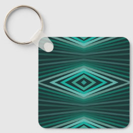 Aquatic Colors In Angled Watercolor Paint Stripes Schlüsselanhänger