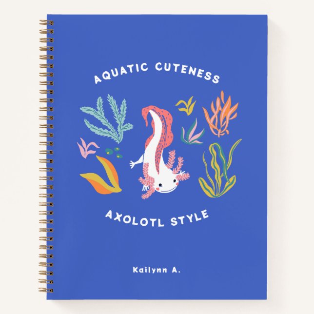 Aquatic Cuteness Axolotl Notizbuch (Vorderseite)