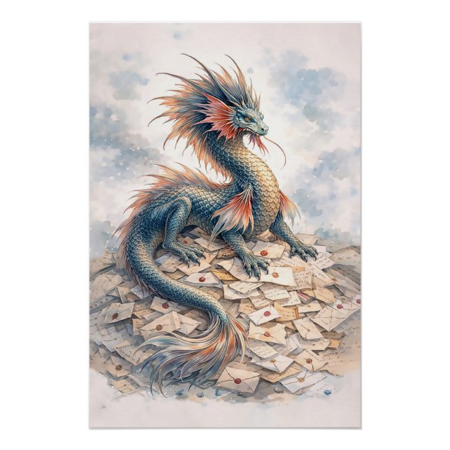 Aquatic Dragon Letters Poster (Vorderseite)