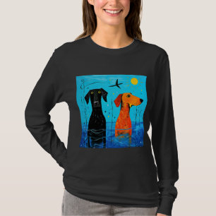 "Aquatic Duo of Joy" - surreal farbige Hunde T-Shirt