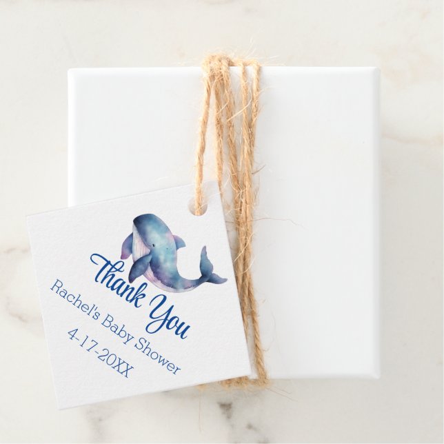 Aquatic Friends Babydusche Vielen Dank Geschenkanhänger (Beispiel)