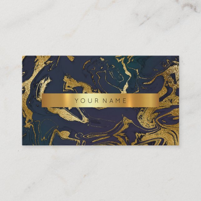 Aquatic Gold Marble Vip Business Card Visitenkarte (Vorderseite)