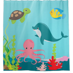 Aquatic Ocean Life Dusche Vorhang