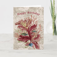 Aquatic Red Coral Seaweed Fisch Geburtstag