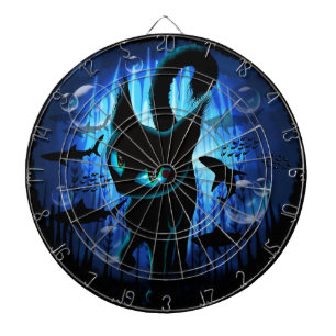 Aquaticat - surreale Katze im Tiefsee Dartscheibe