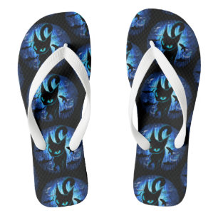 Aquaticat - surreale Katze im Tiefsee Flip Flops