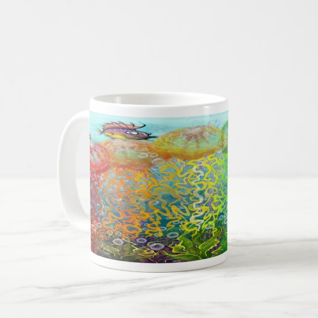 Aquatische Fantasie Kaffeetasse (Vorderseite Links)