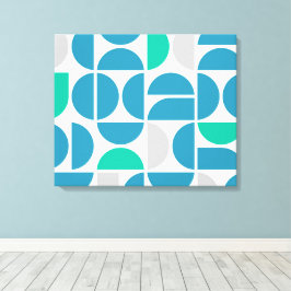 Aquatische Fliesen aus der Mitte des Jahrhunderts Leinwanddruck