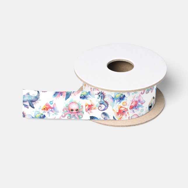 Aquatische Freunde Satinband (Spule)